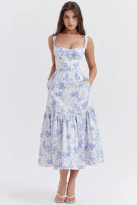 Elia | Midi Kleid – Blau