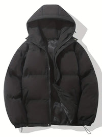 Aevia | Gefütterte Winterjacke mit Kapuze – Schwarz