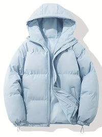 Aevia | Gefütterte Winterjacke mit Kapuze – Hellblau