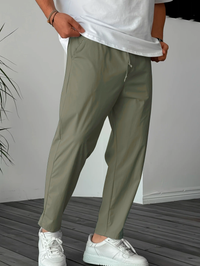 Oscar | Elegante Konisch Zulaufende Hose Mit Kordelzug – Grün