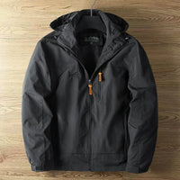 Regenjacke Herren Wasserdicht Mit Kapuze | Leichte Outdoorjacke Mit Reißverschluss – Schwarz