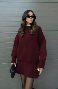 Marie | Trendiges Herbst-Set – Bordeauxrot