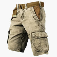 Herren-Cargo-Shorts im Vintage-Stil und Cargo-Taschen – Beige