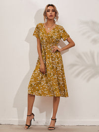 Heidi-Mode | Floral Elegante Sommerkleider Damen – Gelb