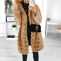 Damen Winter Pelzjacke Wasserdicht mit Kapuze – Braun