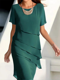 DORINA - MIDIKLEID MIT KURZEN ÄRMELN – Grün