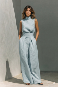 Lunaria | Elegantes Zweiteiliges Sommer-Set – Hellblau