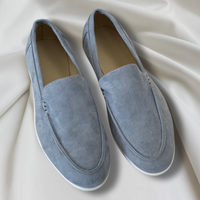Elegante Wildleder Slipper – Blau