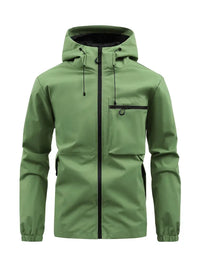 Iretalia | Stylische wasserdichte Windbreaker-Jacke für Männer mit Kapuze – Grün