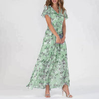 Gabrielle - Stilvolles geblümtes Kleid – Grün