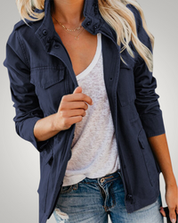 Tanja | Damen Casual Herbst Übergangsjacke – Blau