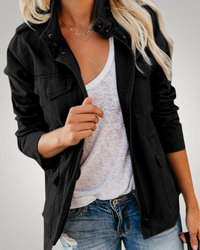 Tanja | Damen Casual Herbst Übergangsjacke – Schwarz