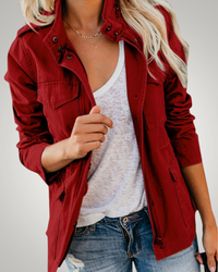Tanja | Damen Casual Herbst Übergangsjacke – Rot