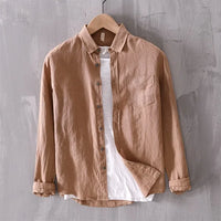 Ralf Langarmhemd mit Button-Down Kragen – Khaki