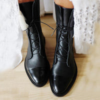 Silke | Damen Lässig Orthopädische Lederstiefel – Schwarz
