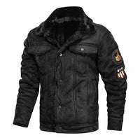 Klassische Sherpa-gefütterte Jacke für Männer – Schwarz