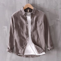 Ralf Langarmhemd mit Button-Down Kragen – Grau