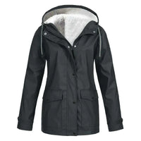 Damen Elegante Regenjacke | Warme – Schwarz