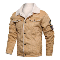 Klassische Sherpa-gefütterte Jacke für Männer – Khaki