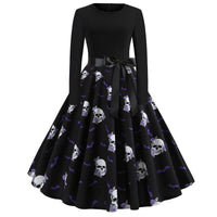 Gothic Karikatur Druck Halloween Kostum | Midi – Schwarz 15