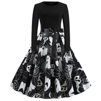 Gothic Karikatur Druck Halloween Kostum | Midi – Schwarz 3