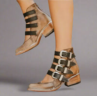Zinnia | Vintage Lederschuhe mit Schnalle – Braun