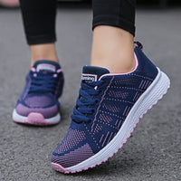 Emma | Damen Walking Sneaker Schnürung Casual Komfort Aktiv Modern – Blau