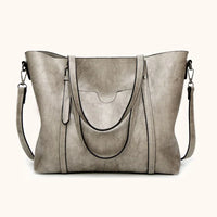 Klara | Luxuriöse Lederhandtasche – Grau