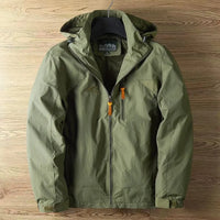 Regenjacke Herren Wasserdicht Mit Kapuze | Leichte Outdoorjacke Mit Reißverschluss – Grün