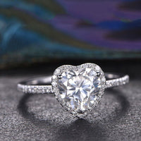 Kristall Herz Ring mit Zirkonias – Silber