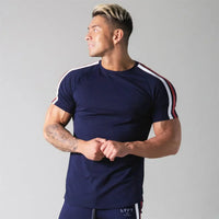 Miko Sommer Fitness T-Shirt | Lässiges, bequemes Herren-T-Shirt für das Fitnessstudio – Marine