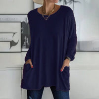 Katrin | Tunika mit Vordertaschen Bluse – Marine