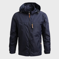 Herren Outdoor-Regenjacke mit Kapuze | Wasserabweisend – Blau