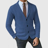 Herren Lässig Strick Blazer | Schlanke Passform – Blau
