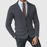 Herren Lässig Strick Blazer | Schlanke Passform – Dunkelgrau