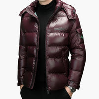 Herren Daunenjacke mit langen Ärmeln – Bordeaux