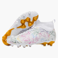 Herren Fußballschuhe mit hohem Schaft und Stollenprofil – Weiß