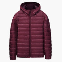Herren Jacke mit Reißverschluss und Kapuze – Rot
