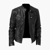 Herren Jacke mit Reißverschluss und Stehkragen – Schwarz