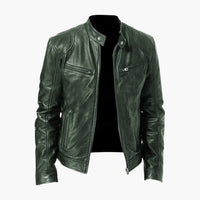 Herren Jacke mit Reißverschluss und Stehkragen – Militärgrün