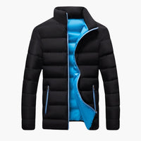 Herren Winter jacke mit Reißverschluss und Seitentaschen – Blau