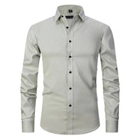 Herren Langarm Button Down Business Hemd mit Knopfverschluss – Grüner Tee