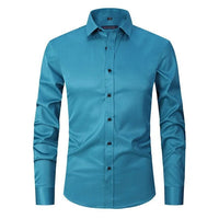 Herren Langarm Button Down Business Hemd mit Knopfverschluss – Hellgrün