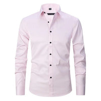 Herren Langarm Button Down Business Hemd mit Knopfverschluss – Rosa
