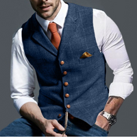 Herren Weste Vintage Stil für Formelle und Informelle Anlässe – Blau