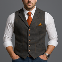 Herren Weste Vintage Stil für Formelle und Informelle Anlässe – Grau