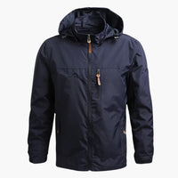 Herrenjacke mit Kapuze und Reißverschluss für Herrenmode – Blau