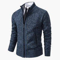Herrenjacke mit Stehkragen und Frontreißverschluss – Blau
