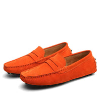 Halbschuhe für Herren - Bequeme Yacht Mokassins für den Sommer – Orange