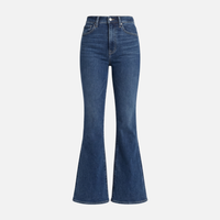 Jutta | Damen Hoch Geschnittene Schlagjeans Ausgestellte Passform – Flared Jeans High – Blau
